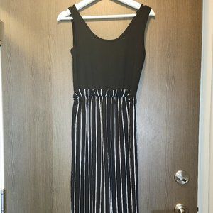 Suzy Shier - Paperbag Waist Striped Jumpsuit (Small)